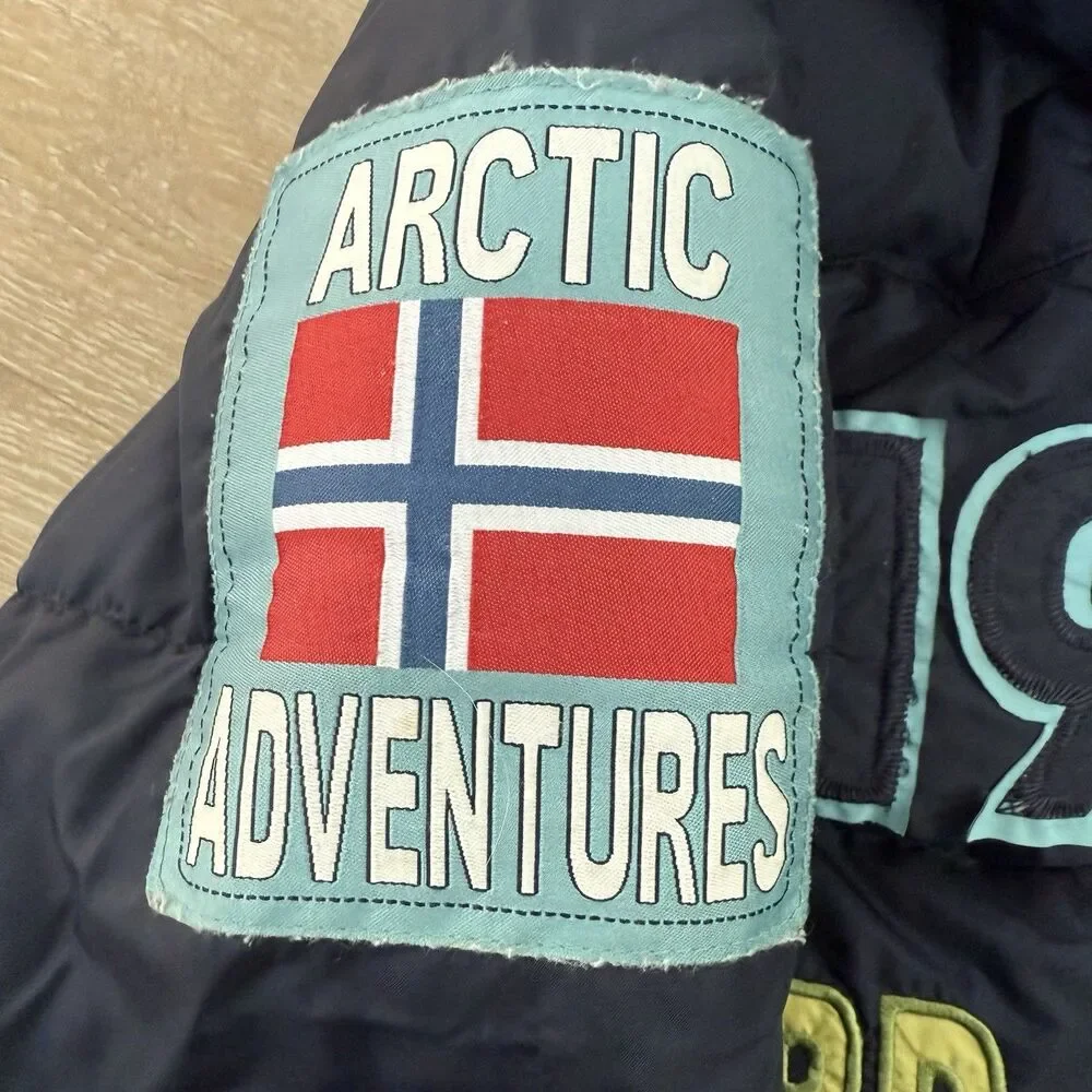 Benetton Kids Arctic Adventures Svalbard Down Parka Coat Size 8 M 130cm Sporty